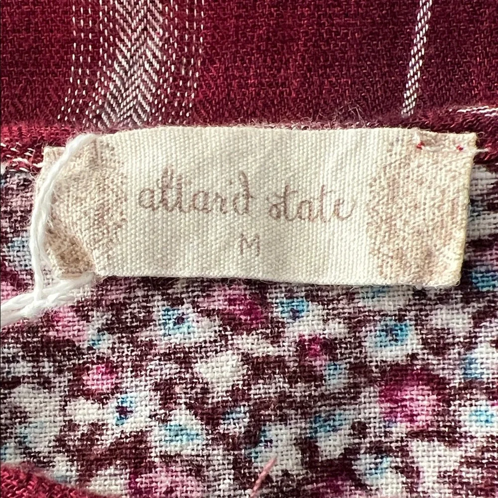 🌻Altar'd State Burgundy long  Boho shirt Med C354 - Picture 2 of 7